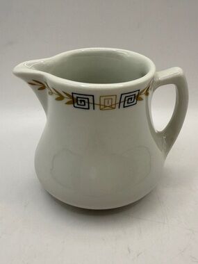 Shenango China Restaurant Ware Syrup/Creamer Greek Key Olive MCM